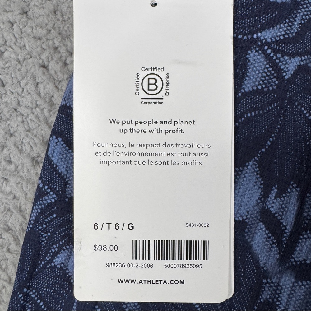 Athleta Pants Womens Size 6T Blue Floral Trekkie North Jogger Textured Ankle NWT - Picture 8 of 16
